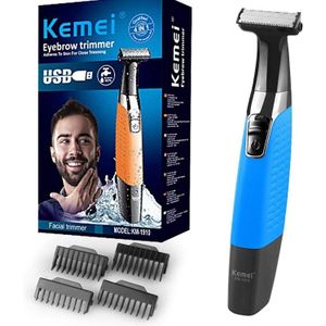 Kemei km-1910 eyebrow and beard trimmer for men works wet and dry