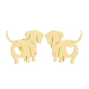 Earrings Dog Little Dachshund  and Style Gift For Women Birthday Christmas Party Summer Holiday   -Stainless Steel 18K Gold Plating