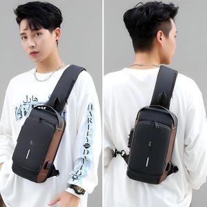Crossbody Shoulder Bag - Durable anti-theft design with USB port, password lock, water-resistant fabric, and spacious compartments for daily use by men and women color as shown