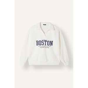 Defacto Relax Fit Printed Long Sleeve Sweatshirt