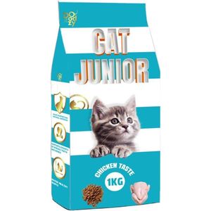 Doodzy Cat Food طعام جاف للقطط بطعم الدجاج من دودزي جونيور 1 كيلو جرام، كل مراحل الحياة