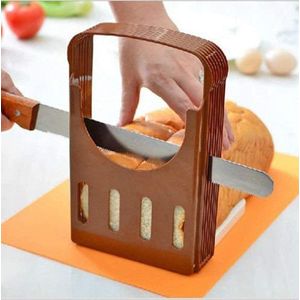 Adjustable and foldable bread slicer for cutting loaves and sandwiches  