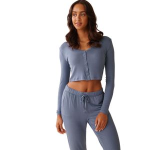 La Vie En Rose Soft Jersey Long Sleeve Crop Top