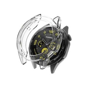 جراب لساعة هواوي GT 5 مقاس 46 مم بدون واقي شاشة، جراب بلاستيكي جاف فائق النعومة (شفاف)