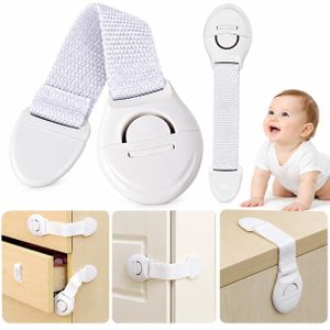 Baby Safety Locks for Drawers, Cabinets & Cupboards – Adjustable Child Proof Locks, Tool-Free Easy Installation, Strong & Flexible, 2 Pack