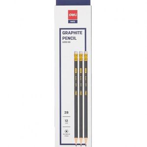 Deli 38029N Black Graphite Pencil (HB) - 12pcs