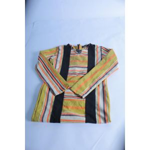Andora Andora Buttons Closure Black, Orange & Cashmere Dress - Multicolour - L -