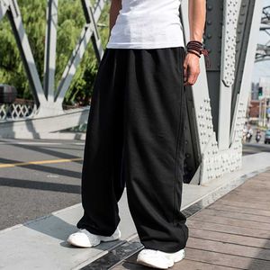 Blue Men Fashion Casual Plus Size Loose Elastic Waist Jeans Street Wide Leg  Trousers Pants 