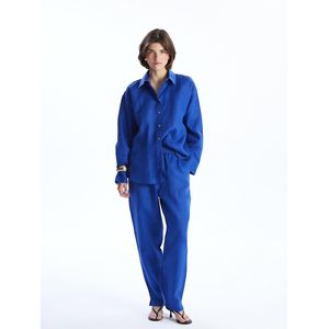 LC Waikiki Elastic Waist Carrot Fit 100% Linen Women's Trousers