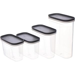 AKSA Plastic Slide Food Container 4-Pieces, 1.25 - 1.80 - 2.70 Liter Capacity