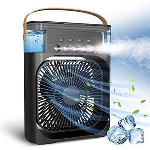 5-in-1 Portable Arctic Air Cooler with Humidifier Spray Misting Fan, Fragrance Diffuser & LED Night Light - 3 Speeds, Timer, 600ml Tank, Adjustable Fan Body & 5 Nozzles High Quality Imported