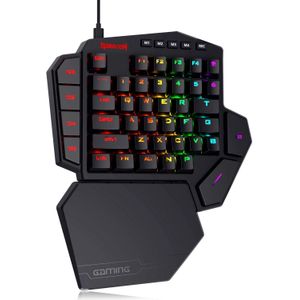 Redragon K585 DITI RGB One-Handed Mechanical Gaming Keyboard - Blue Switches - 42 Keys -7 Onboard Macro Keys - Detachable Wrist Rest,Black