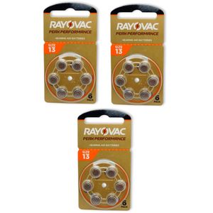 Rayovac حجارة سماعة ريفوك مقاس 13 3باكت يحتوي علي 18 حجر