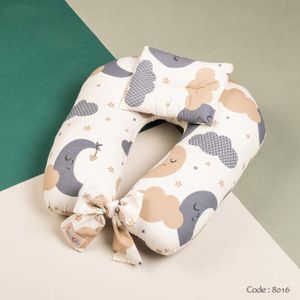 Kidzvilla مخدة رضاعة مع مخدة رأس ورباط -  عرض 45 سم والطول 55 سم