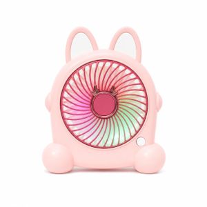 Portable LED Rabbit Fan – 3 Speeds + Multi-Color Light