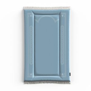 Art Mood HOME Sakina Padded Prayer Mat Soft Premium Velvet Face - Luxurious And Comfortable Prayer Rug With Elegant Design - Thickness Foam For An Ultimate Comfort Experience - Blue