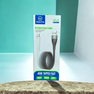 Cable Type: Braided charging and data transfer cable 45 W