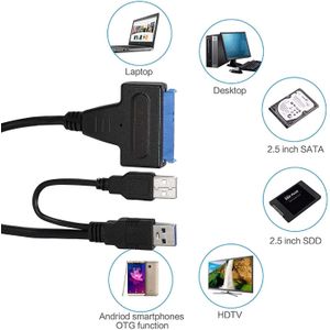  كابل محول من USB3.0 إلى e SATA أو SATA - يدعم حتى 4 تيرا، لSSD 