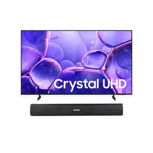 Samsung  تلفزيون ذكي عرض خاص شامل هديهLED فائق الوضوح 4K مقاس 43 بوصة مع جهاز استقبال مدمج UA43U8000Fمع LED-803، مكبر صوت بلوتوث - صوت قوي 16 واط - أسود