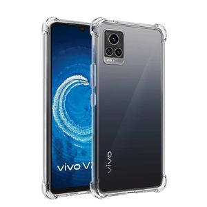 جراب خلفي شفاف من السيليكون الناعم لهاتف Vivo V21e 4G