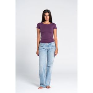 OUTDATED Cotton Round Neck Short Sleeve - Dark Purple