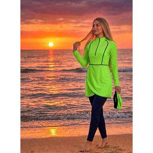  3piece burkini swimsuit set jumpsuit, skirt, bandana Modest Islamic swimwear, excellent quick-drying and chlorine