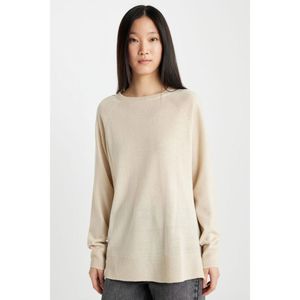 Defacto Relax Fit Crew Neck Pullover - Stone