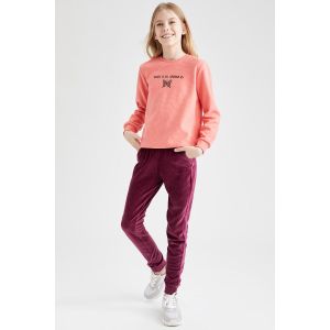 Defacto Girl Jogger - Standart Fit Trousers - Bordeaux