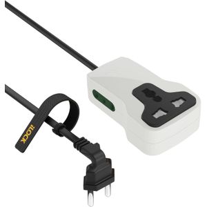 iLOCK Mini Power Strip – 3 Outlets  2 Schuko + 1 Universal Socket (White, 1.5M)