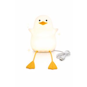 مصباح ليلي للأطفال شكل بطّة كيوت – إضاءة هادئة مريحة للنوم – أرجل مرنة وتصميم آمن للأطفال – USB قابل للشحن