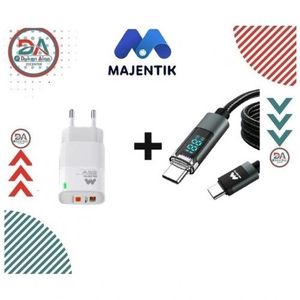 Majentik رأس الشاحن MC-002    واط 25+ كابل ماجينتك مضئ تايب سي ل تايب سي