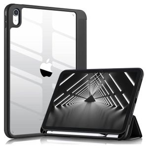 EVO ase Compatible with iPad (A16) 11th Generation 2025/10.9 with Pencil Holder, Smart Trifold Cover with Soft TPU, Auto Wake/Sleep, Clear  Black