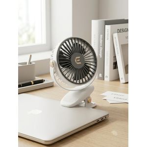 Portable USB Clip Fan with Colorful LED Light, 3 Speeds, Rechargeable Battery 