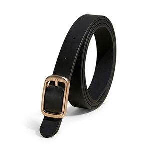 Women's Quality Leather Belt With Golden Buckle Elegant Fashion And Distinctive Black, 5652-28, pcs1
