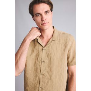 Defacto Regular Fit Resort Neck Striped modal Short Sleeve Shirt