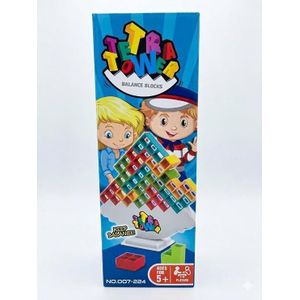 Tetra Tower Game 16 pieces a high-level balancing tower-building game for children an interactive game for kids and social settings suitable for two or more players a group game.