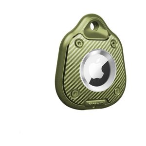 Ecosystem Waterproof Case for AirTags with Wire Cable, IP67 Secure Lock Keychain Holder, 360° Hard Protective Cover for Key Ring, Car, Luggage (Green With Ring)