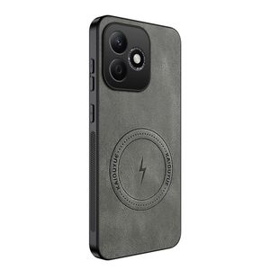 Honor 600 Lite Case Cover – Matte Leather Shockproof Case with Anti-Fingerprint, Anti-Scratch & Soft TPU Bumper (Grey)