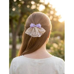 طقم توكة شعر أنيقة بتصميم فيونكة ودانتيل - 3 قطع