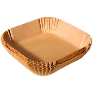 ورق اير فراير للمقلاة الهوائية، عبوة 100 قطعة للاستعمال مرة واحدة، مقاومة للماء والزيت، آمنة غذائيًا، ورق برشمان مخصص للاستخدام في المقلاة الهوائية