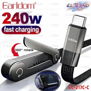 Earldom كابل شحن ونقل بيانات سريع موديل (EC-217C-C) بقوة 240 واط عالى الجودة مع حامل مدمج للهاتف من Type-C الى Type-C متوافق مع جميع الهواتف الذكية بواسطة EL-TERND