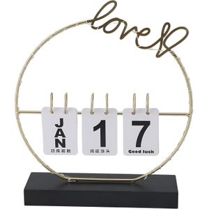 Desk Calendar - Modern Farmhouse Desktop Calendar with LED Light and Sturdy Iron Frame Perfect for Enhancing Desk Decor and Organizing Important Dates Neatly and Efficiently.