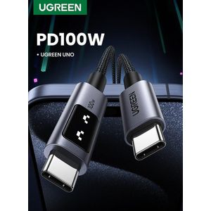 UGREEN UNO Type C Cable 100W 2M Braided USB C Cable Fast Charing Durable and Unique with LED indicator Compatible With iPhone 16 15 Series Samsung Galaxy S24 S23 Z Flip 6 5 Macbook Pro Air Mini iPad