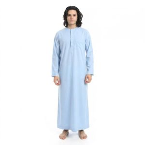 Shorto Men's Galabeya Cotton Long Sleeves - 2590 - Baby Blue