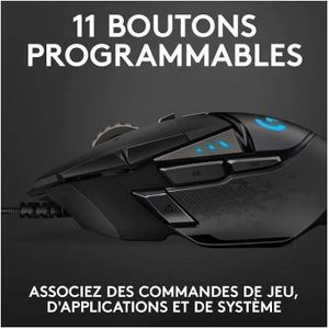Logitech G502 HERO High Performance Wired Gaming Mouse, HERO 25K Sensor, 25,600 DPI, RGB, Adjustable Weights, 11 Programmable Buttons, On-Board Memory, PC/Mac - Black