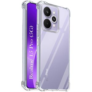 جراب حماية شفاف لموبايل ريلمي 15 برو بتصميم مصد من البولي يوريثين المقاوم للحرارة بأربع زوايا