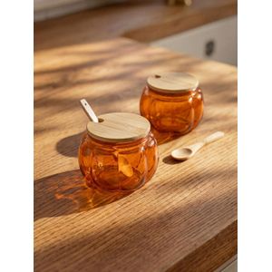 LC Waikiki Wood Lidded Glass Storage Container 2 Pack