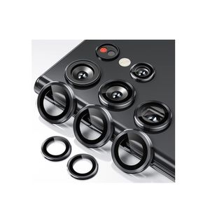 Samsung Galaxy S25 Ultra Camera Lens Protector, Individual Lens Protectors, Scratch-Resistant Ultra-Thin Tempered Glass with Aluminum Ring Cover,Galaxy S25 Ultra Case Friendly (Black)