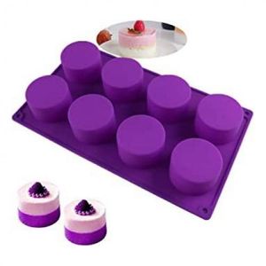 1pc kitchen household mold 6 small cylindrical silicone mold homemade cake  chocolate round ice tray