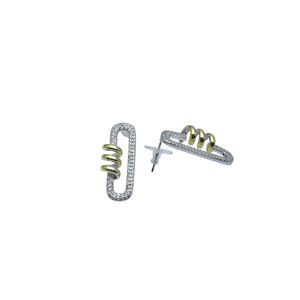 3Diamonds Luxury Glitter Platinum Earring for Women, Gold - Earring16